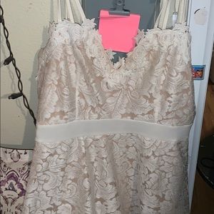 beautiful flower ivory dress